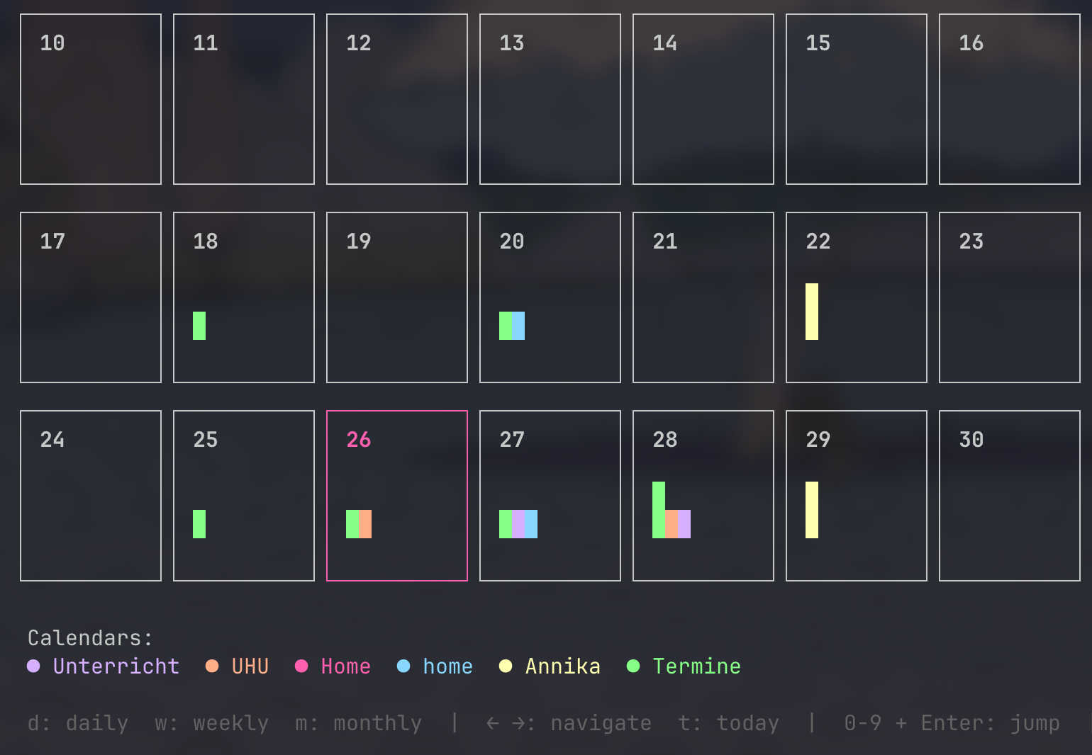Zebracal - A TUI Calendar App